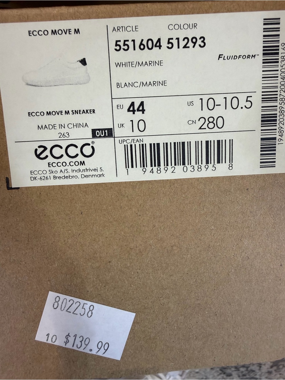 Men's ECCO Move White Leather - Picture 8 of 9